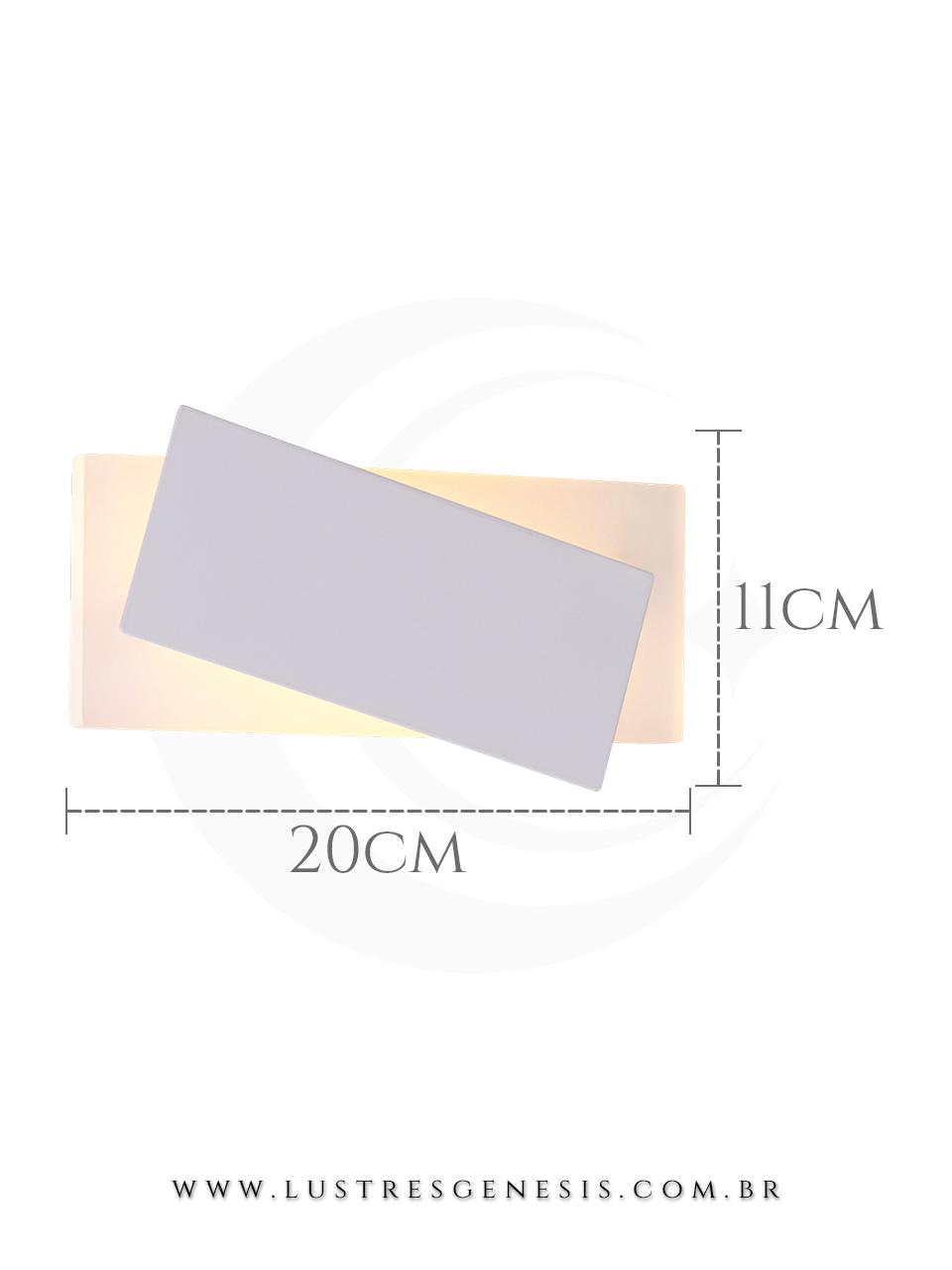 Arandela Led Minimalista Metal Acrilico DCB01117 7W 3000K Bivolt 20x11cm, Sala de Estar, Lavabo, Cabeceira de Cama, Corredor